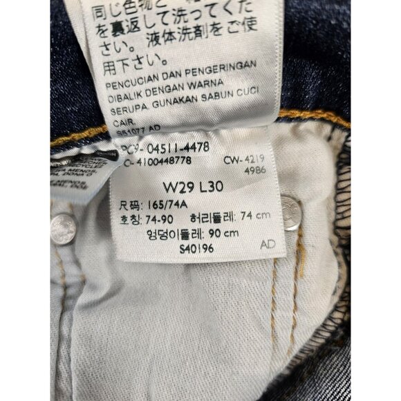 Levi's 511 Jeans Men's 29x30 Slim Straight Leg Blue Denim Distressed Medium Wash - Picture 11 of 16